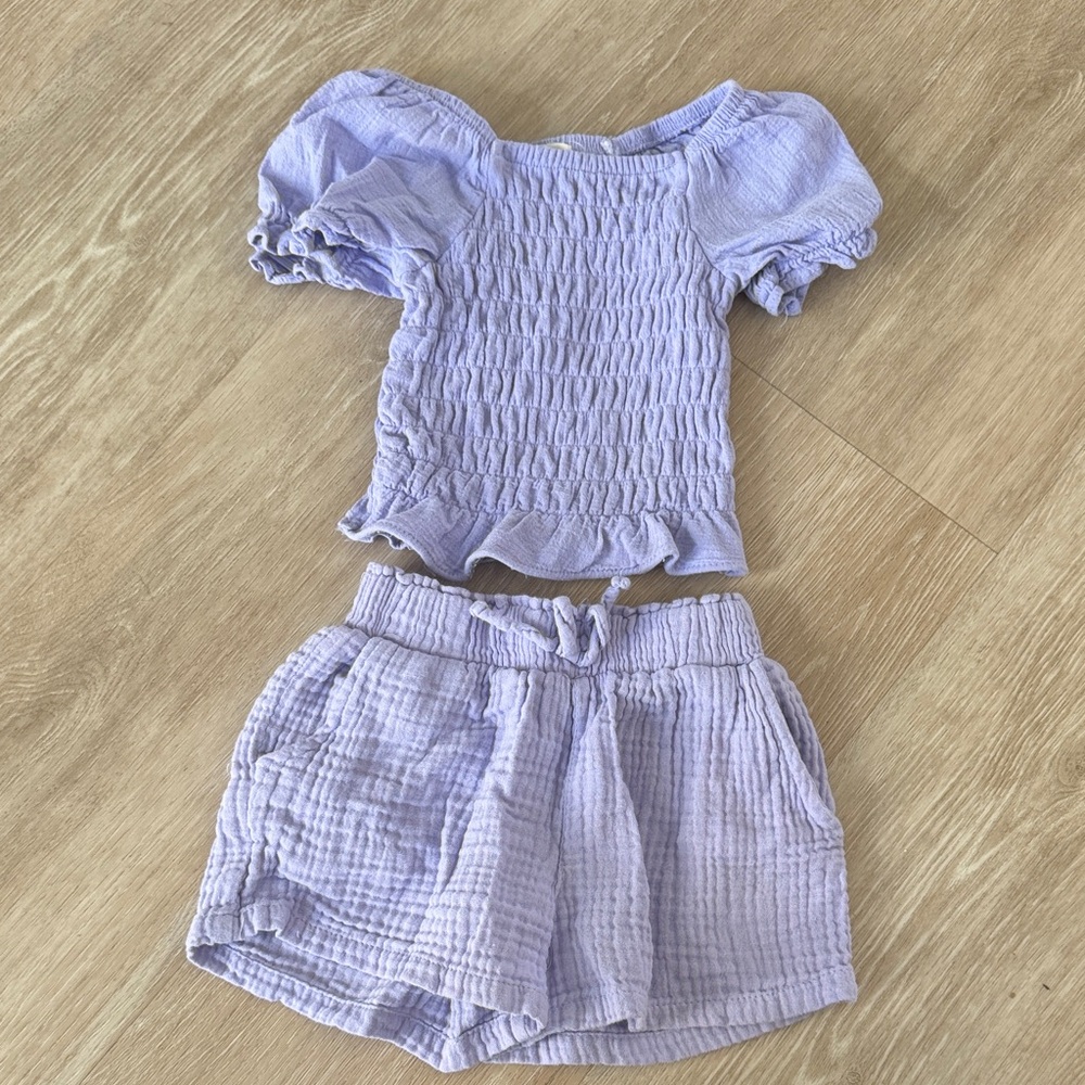 Lavender Top and Shorts Set